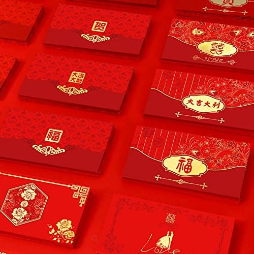 10 Парчиња Црвени Пликови Фу Карактер Кинески Хонгбао Црвен Џеб За Среќни Пари Нова Година Поволни Црвени Пликови Торба За Пакување