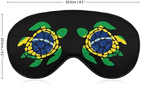 Смешно Бразилско знаме морско желка мека маска за спиење за очи за спиење за слепите врски Совршени блокови светлина со прилагодлива