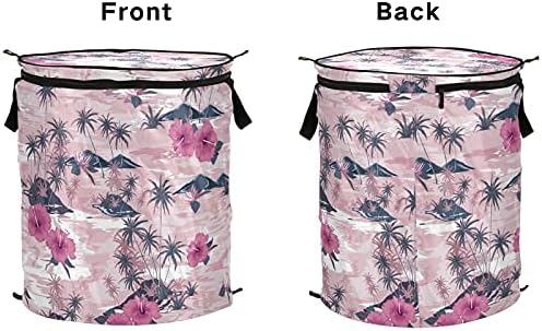 Тропски лисја цвеќиња се појавуваат на алишта за перење со капакот за преклопување на капакот за складирање, склопувачка торба за алишта за хотелска бања
