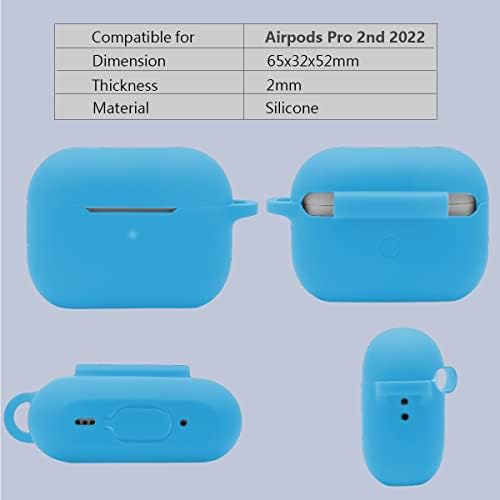 Skziri за AirPods Pro 2022 Case Cover Cover Shock-Absorbing ShockProof Protective Case со карабинер