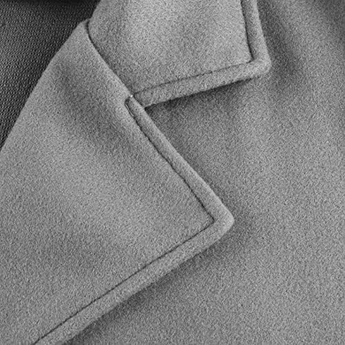 Женски зимска волна палто 2022 година, женско случајно копче за лаптоп, долга цврста боја волна мешавина од палто, лабава палто за