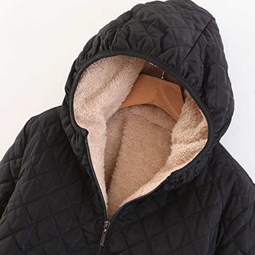 Зимски палта Qfvzhy Women'sенски палта 2022 Zipper Front Hoode Топла случајна јакна од бомбардер Раглан со џебови со палто за надворешни