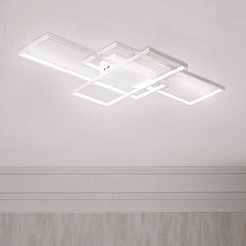 Leniure Black Modern Modern Square LED светло светло тавански ламба за осветлување 35 широк 22 длабоко 3 високи, топло бело 3000k