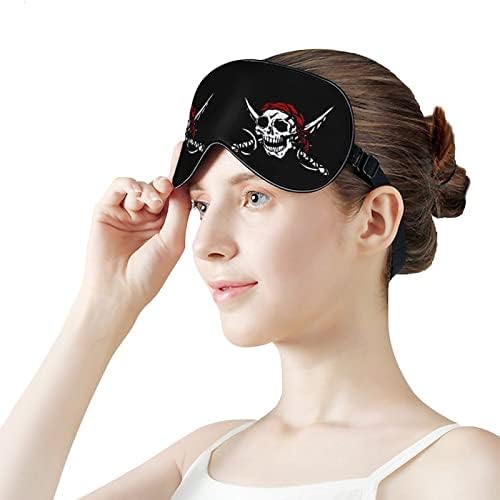 Пиратски череп маска за очи за спиење за затемнување ноќно слепило со прилагодлива лента за мажи жени кои патуваат јога дремки