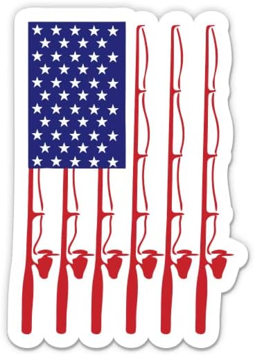 Налепница за Американско Риболовно Знаме-5 Налепница За Лаптоп - Водоотпорен Винил За Автомобил, Телефон, Шише Со Вода - Налепница За Знаме На