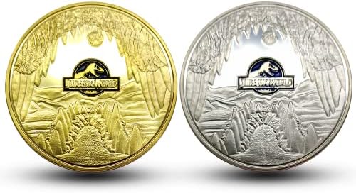 Сет Медалјон Светот 2 Монети Диносаурус Светот Мосасаурус Златни И Сребрени Монети