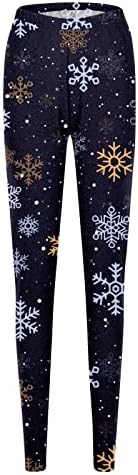 Christmasенски Божиќни хеланки со висока половината тренингот јога панталони