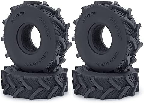 Arfiowwy 4PCS 1.0 гуми за гуми на тркала од кал за аксијални SCX24 Axi90081 C10 Axi00002 B-17 Axi00005 Axi00006 1/24 RC CAR （54mm）
