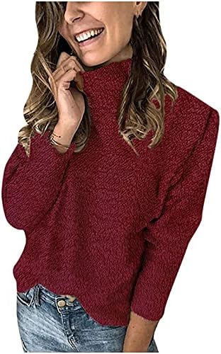 Женски долги ракави се потсмеваат со пулвер, обичен цврст истегнување, опремена салон кошула мека пријатна плишани врвови џемпер