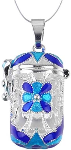 Shappyami парфем шише приврзоци шупнат од жито ароматерапија приврзок арома топки држач за парфем контејнер куќиште за DIY накит сина цветна форма