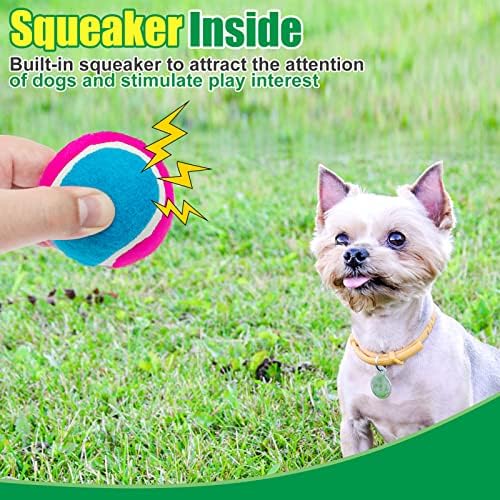 Spawlorer пискави тениски топки за кучиња-12 пакуваат високи еластични трајни тениски топки за кучиња за агресивни џвакачи, интерактивни