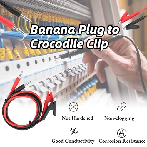 P1040 2PCS Силиконски приклучок за банана на сондата за тест за клип на крокодил, тест за тест за мултиметар