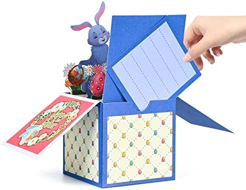 Giiffu Pop Up Up Seaster Card, Среќна Велигденска 3Д картичка за деца со картичка за белешки и плик, прекрасно изненадување Велигденска честитка