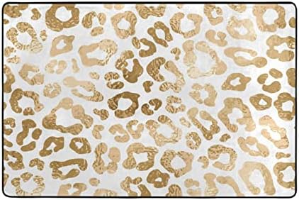Златна бела леопард шема Голема мека подрачја расадник плејматски килим мат