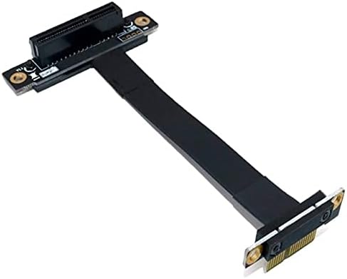 Конектори PCI Express 4x до 1x продолжение кабел 8Gbps PCI -E 1x до 4x Riser Extender Dual Vertical 90 степени кабел за лента -