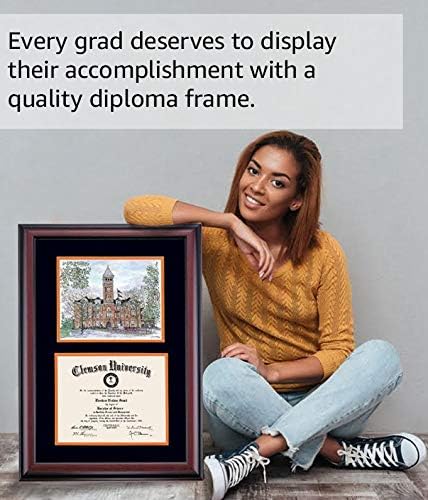 OCM Diplomadisplay Premier Frame за универзитетот во Западна Вирџинија WVU Mountainers | 11 x 14 сертификати за дипломи | Морнарица/златен