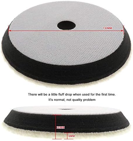 Xucus 6 инчи 150 mm плетена волна подлога за полирање на подлогата за кратки јамиња со перниче за пена за ротационен и да полисер