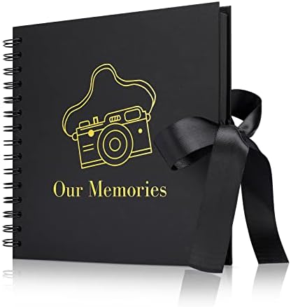 Албум Fusuu ScrapBook-80 страници Фото албум СТАРПБОК-црна книга со фотографии со злато фолија-личност со лична меморија за парови-подароци