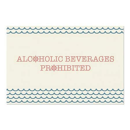 CGSignLab | Забрането алкохолни пијалоци -Наутички бран Влечење на прозорецот | 36 x24