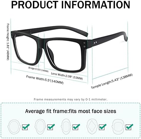 Фотохроматски очила за читање на окото на окото, преголема голема рамка