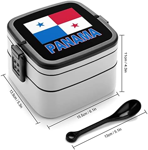 Гордост На Панама-Панамско Знаме Двојно Наредени Бенто Кутија За Ручек Контејнер За Училишна Работа Пикник Патување