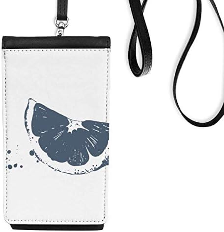 Овошен лимон акварел илустрација шема Телефонска чанта чанта што виси мобилна торбичка црн џеб