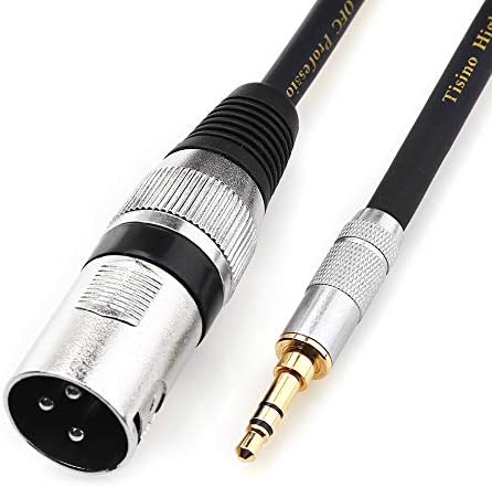 Tisino 3,5 mm до XLR кабел неурамнотежена мини џек 1/8 инчи до XLR машки адаптер микрофон кабел - 6,6ft/2m