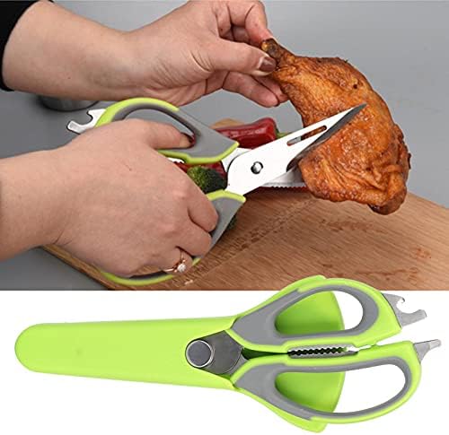 Кујнски смолкнување, кујнски ножици практични ножици за скара со рачка за отвор за шише за пилешко/живина/риба/месо/зеленчук/BBQ