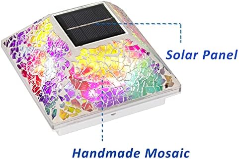 4PK соларни светла на отворено, мозаик пост капаче за капа за оградување или двор соларни капачиња со соларна енергија се вклопуваат 3,5x3,5 4x4 дрвени или винилни пласти