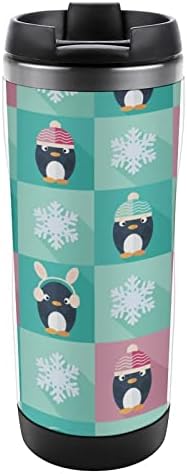 Пингвините и снегулките патуваат чаши за кафе со капаци изолирани чаши од не'рѓосувачки челик двојно wallидно шише со вода