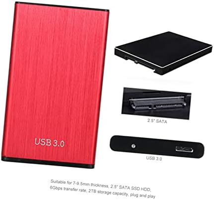 HUIOP 6Gbps 2.5 ДО USB3. 0 Ssd Hdd Случај Со Голема Брзина Хард Диск Комплет АЛУМИНИУМСКА Легура HDD Cadd со USB Кабел Црвено