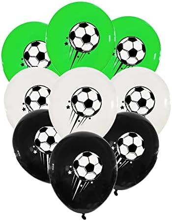 18 парчиња фудбалски забави латекс балони 12 “фудбалски роденденски балони одлично за фудбалска забава бар забава балони украси Детска фудбалска тема роденденска ?