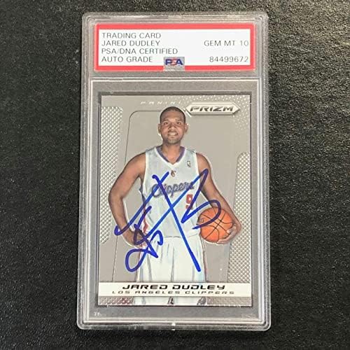 2013-14 Panini Prizm 28 Jared Dudley потпиша картичка Auto 10 PSA Slabbed Clippers - Кошаркарски картички за дебитант