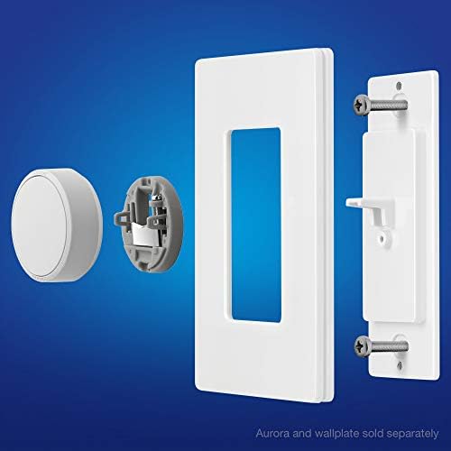 Заградата на wallидот на Lutron Aurora за прекинувач за лопатка/декоратор | За употреба со Aurora Smart Bulb Dimmer | L-Awall1-wh | Бело
