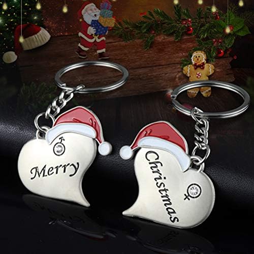 Besportble 2 парчиња креативни клучеви за клучеви клучни прстени Декоративни висечки подароци lубовник keyrings Божиќна декорација