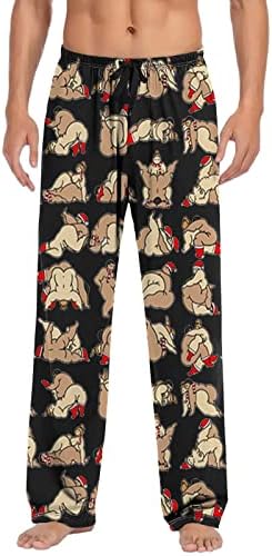 Бафало карирани панталони панталони истегнат половината за снегулка графичка облека за спиење со џебови кои влечат долги панталони за пижама