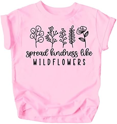 Шири kindубезност како кошула со диви цвеќиња за млади девојки за бебе и дете