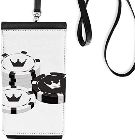 Прибор за коцкање чипови чипови за круна Телефонска чанта чанта што виси мобилна торбичка црн џеб