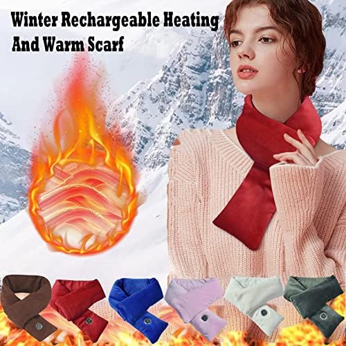 Загреана шамија со 3 нивоа на греење, УСБ за греење на шал топла зимска шамија за мажи жени електрични загреани шрапови за завиткување