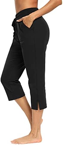 Lexislove Capris for Women Casual летни панталони за нозе, лабави удобни јога џогарски капри панталони со џебови