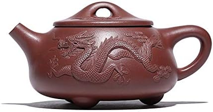 Ldygteaservice кинески јксинг зиша чајник, рачно изработена гроздобер ретро уникатен ориентален оригинал антички дизајн сурова