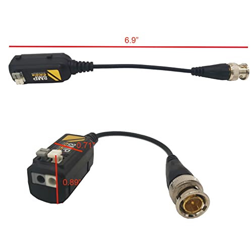 Douzime 5 пара 4K CCTV Video Balun Connectors Passive AHD/TVI/CVI/CVBS сигнал Трансиверс компатибилни со 8MP/5MP/4MP/3MP/720P/960P/1080P