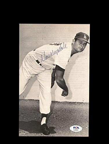 Don Drysdale PSA DNA COA потпиша 9x6 Photo Dodgers Autograph - Autographed MLB фотографии