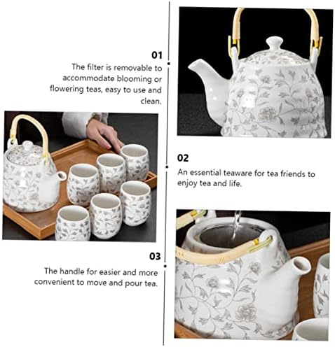 Doitool 1pc керамички чајник лабава лисја чај Цврст сад гроздобер чај сет антички декор гроздобер котел јапонски керамички чајник