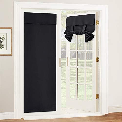 Ryb Домашна соба затемнувајќи ги завесите на прозорецот на вратата - Термичка изолирана врата за приватност што ги покрива завесите за прозорецот