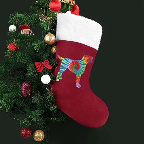 Лабораторија лабрадор вратоврска боја куче црвена Божиќна празничка чорапи дома украси за Божиќно дрво камин што виси чорапи