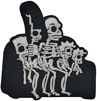 Семејството на скелетот на Simpsons Skeleton на каучот, цртана цртана ознака за ранец јакни торби за везење лепенка DIY декоративни закрпи за