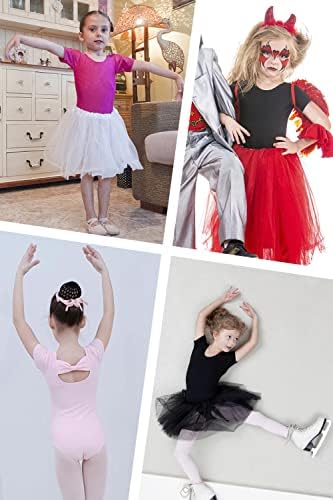 Ygneedom кратки ракави танц Леотард за девојки поклони за танцувачка облека за балетска гимнастика 3-12 години