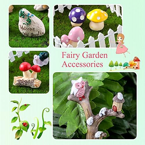 31 парчиња самовила градина додатоци самовила градина минијатури минијатури бајки куќи девојки летаат крило кукла за украси