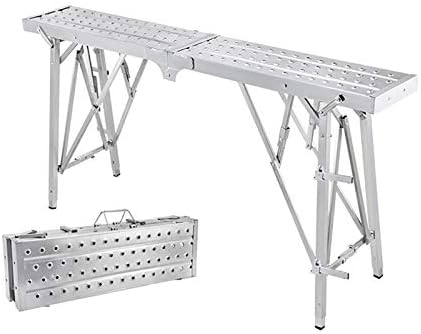 ZXZB Телес -лежалка со повеќе намени алуминиумски преклопни чекори за преклопување на скалила со лесна скала/сребро/180х25см